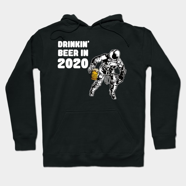 Funny astronaut drinks beer filtered protected Hoodie by The Hammer